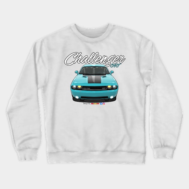 Challenger SRT8 Light Blue by pjesusart Crewneck Sweatshirt by PjesusArt